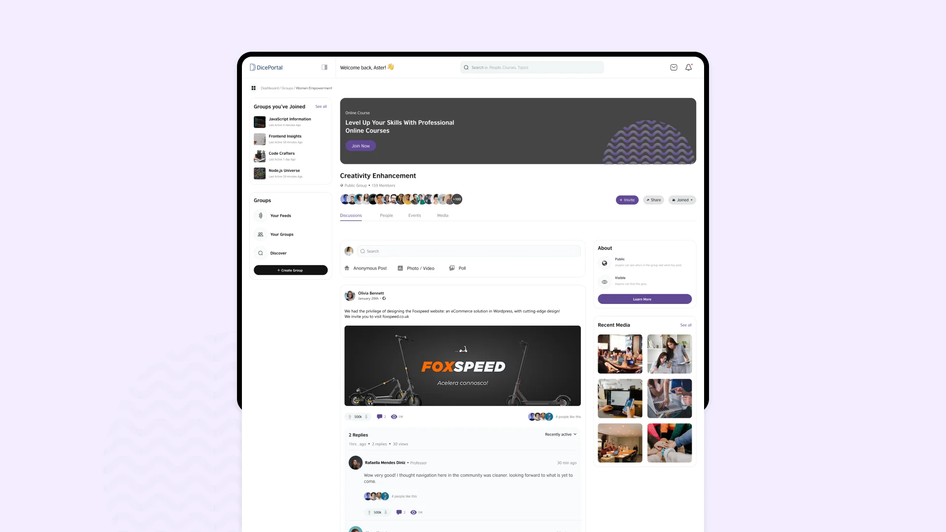Creating a digital learning space for DICE fellows