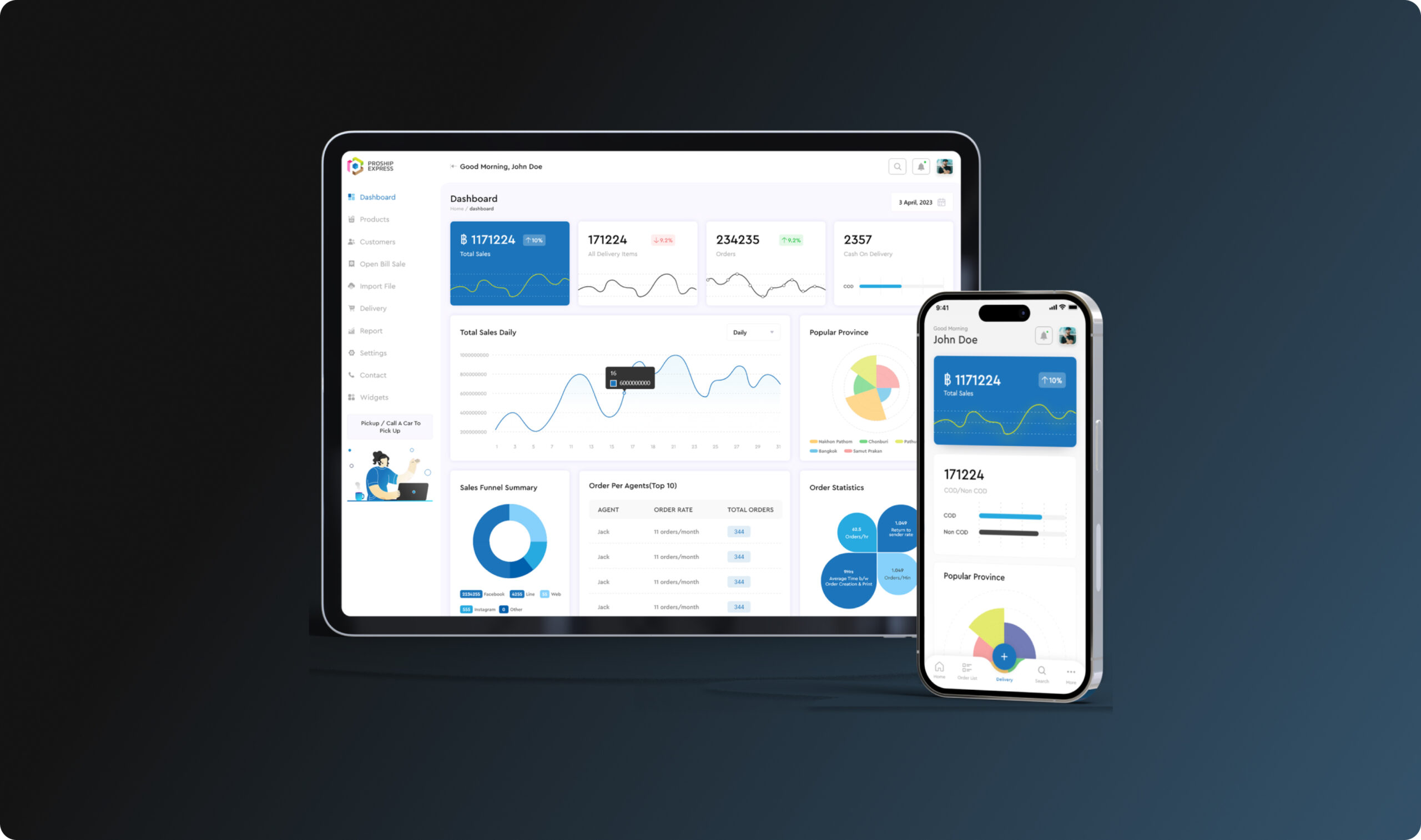 Web and Mobile based fulfilment Solution for Proship