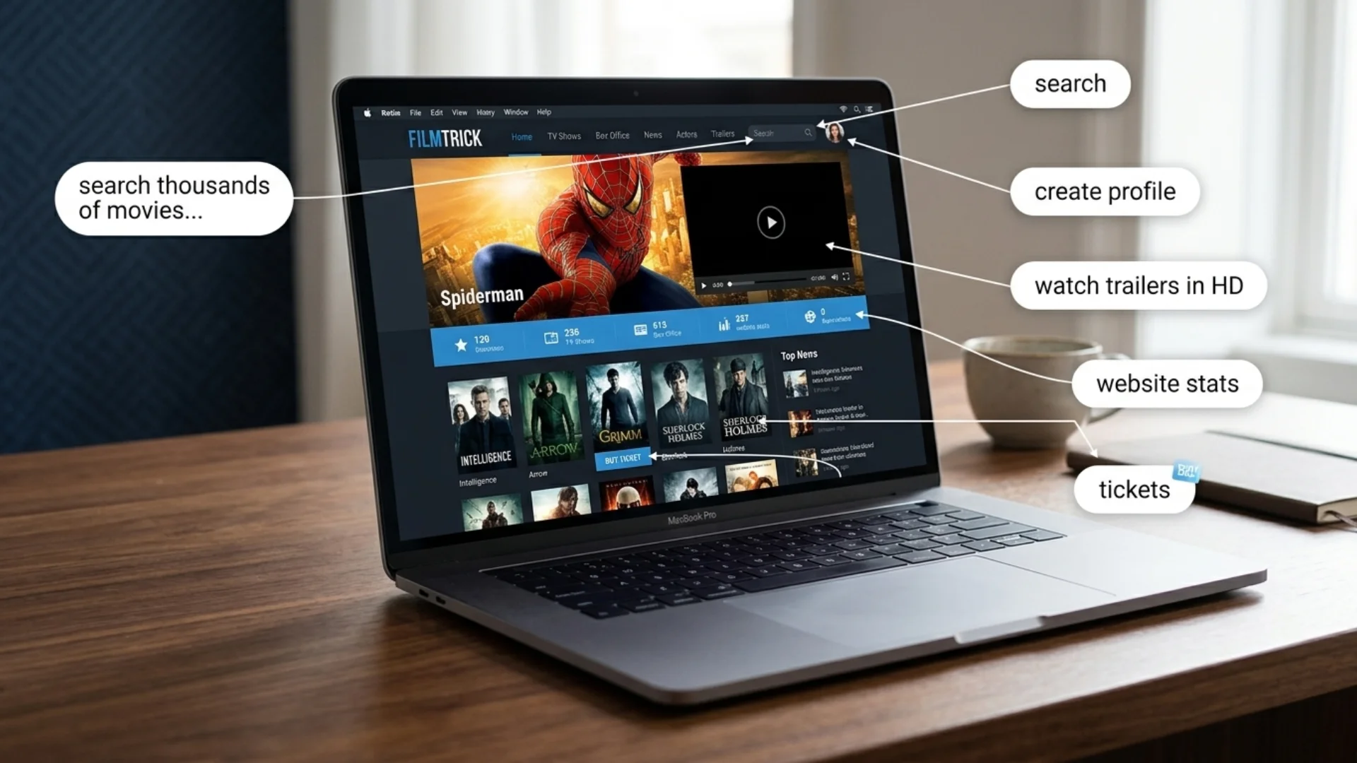 FilmTrik Web and Mobile App Design