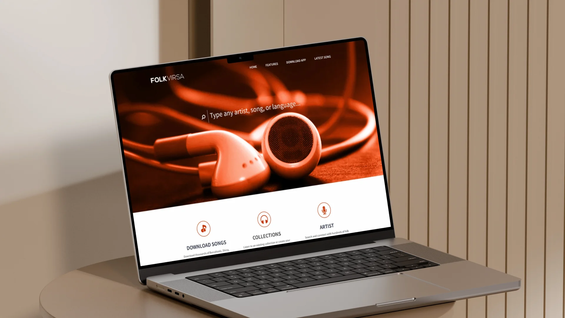 FolkVirsa Music Streaming Landing Page